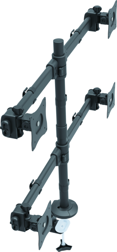 Startech - Inclinación/Giro/Rotación, Abrazadera/Ojal (ARMQUAD), Kit de montaje (4)