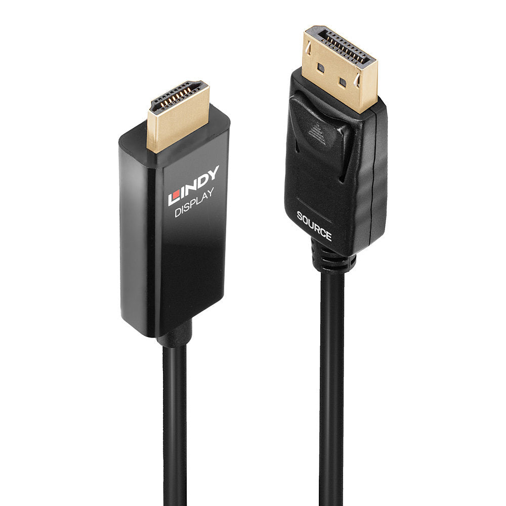 Lindy 40924 adaptador de cable de vídeo 0,5 m DisplayPort HDMI tipo A (Estándar) Negro (2)
