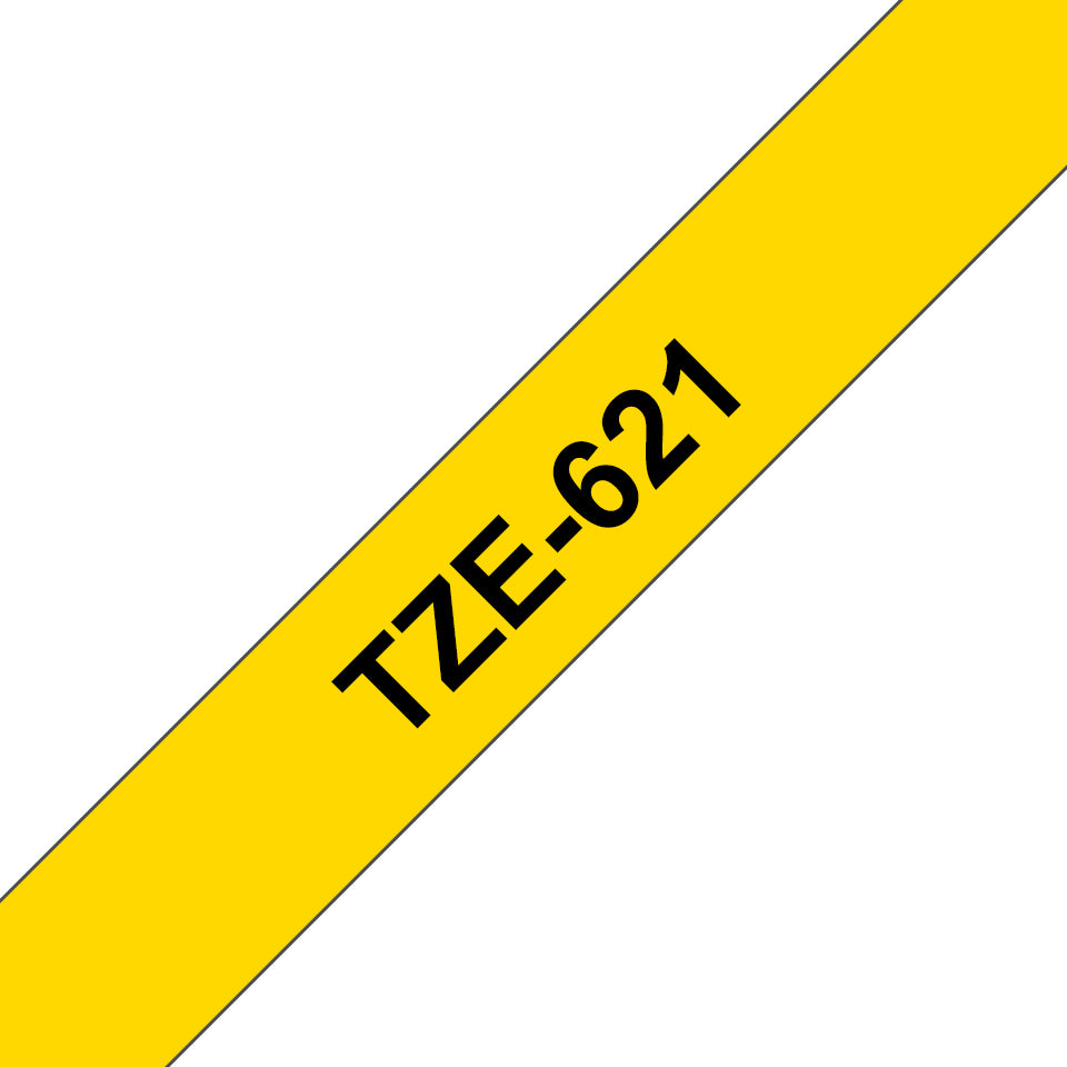 Brother TZE-621 cinta para impresora de etiquetas Negro sobre amarillo (2)
