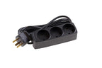 Microconnect Danish power strip 3-way 3 m black (for installation with detachable plug) base múltiple 3 salidas AC Negro (2)