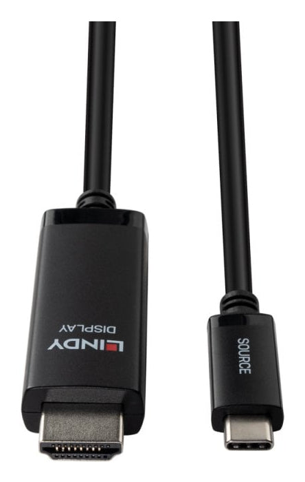 Lindy 43434 adaptador de cable de vídeo 2 m USB Tipo C HDMI Negro (2)