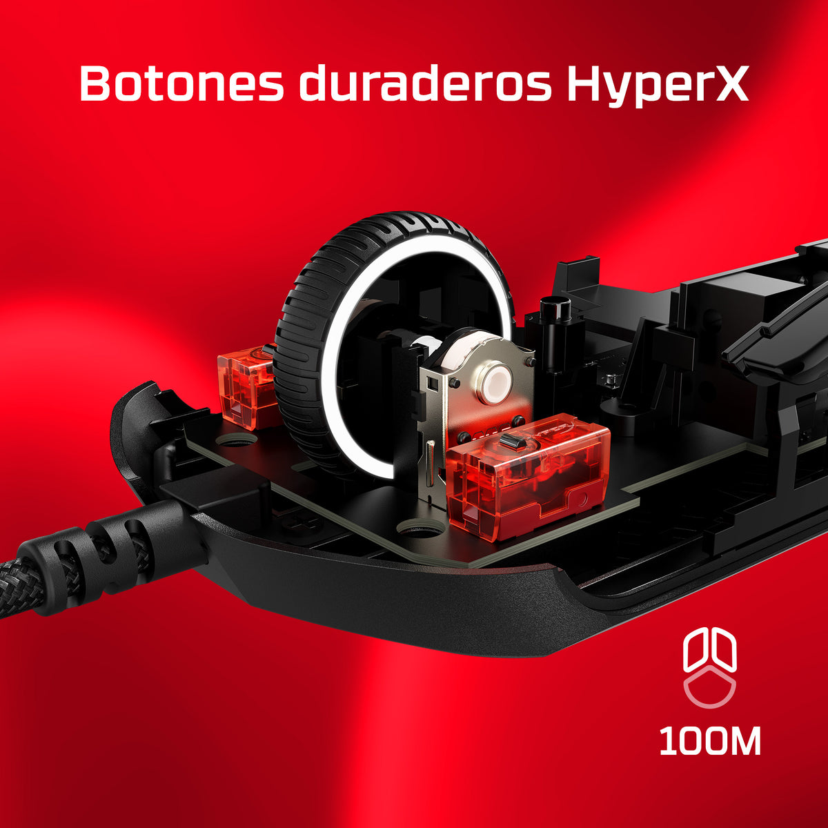 HyperX Pulsefire Haste 2 Wired Black Gaming Mouse ratón Juego Ambidextro USB tipo A 26000 DPI (5)