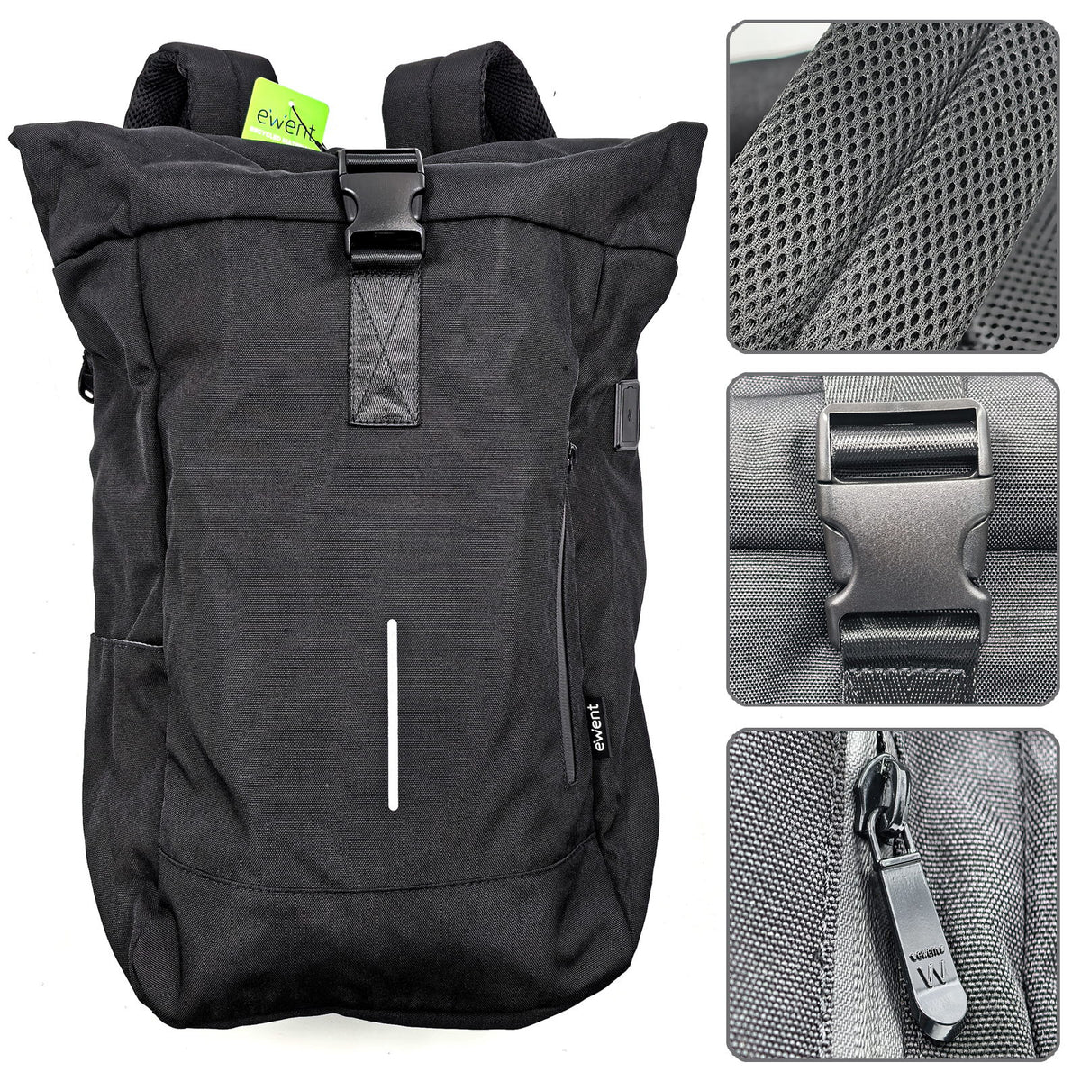 Ewent EW2536 maletines para portátil 43,9 cm (17.3") Mochila Negro (4)