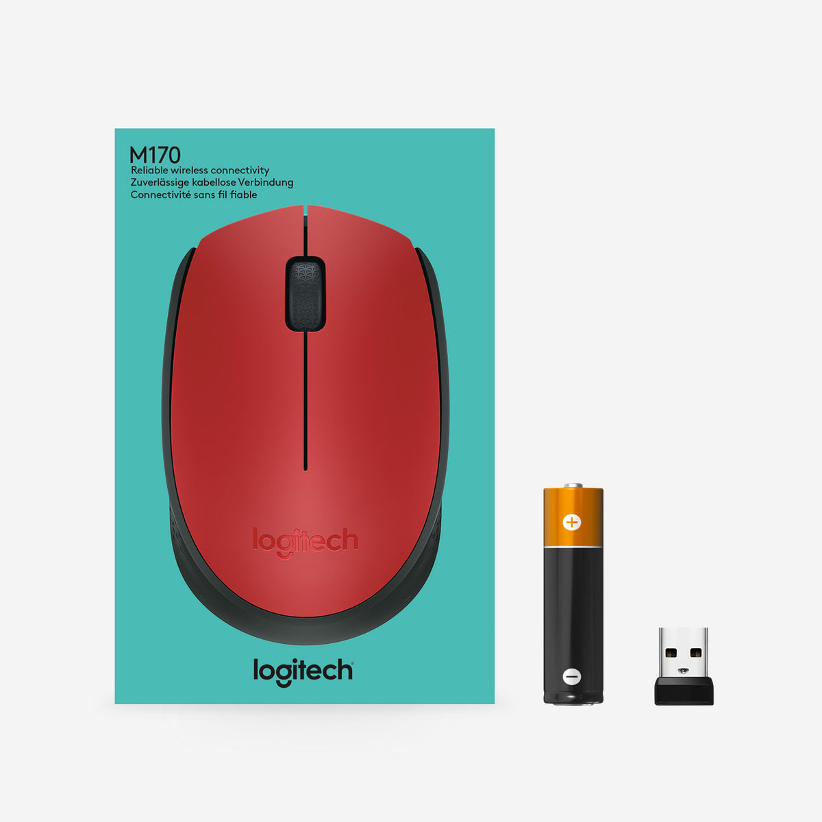 Logitech M170 ratón Oficina Ambidextro RF inalámbrico Óptico 1000 DPI (8)