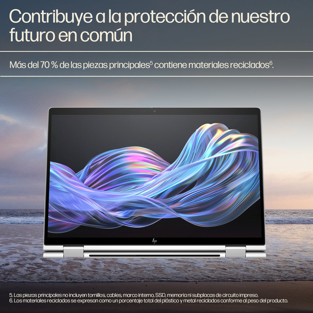 HP EliteBook X Flip G1i Next Gen AI PC Wolf Pro Security Edition Copilot+ PC Intel Core Ultra 5 226V Híbrido (2-en-1) 35,6 cm (14") Pantalla táctil WUXGA 16 GB LPDDR5x-SDRAM 512 GB SSD Wi-Fi 7 (802.11be) Windows 11 Pro Plata (8)