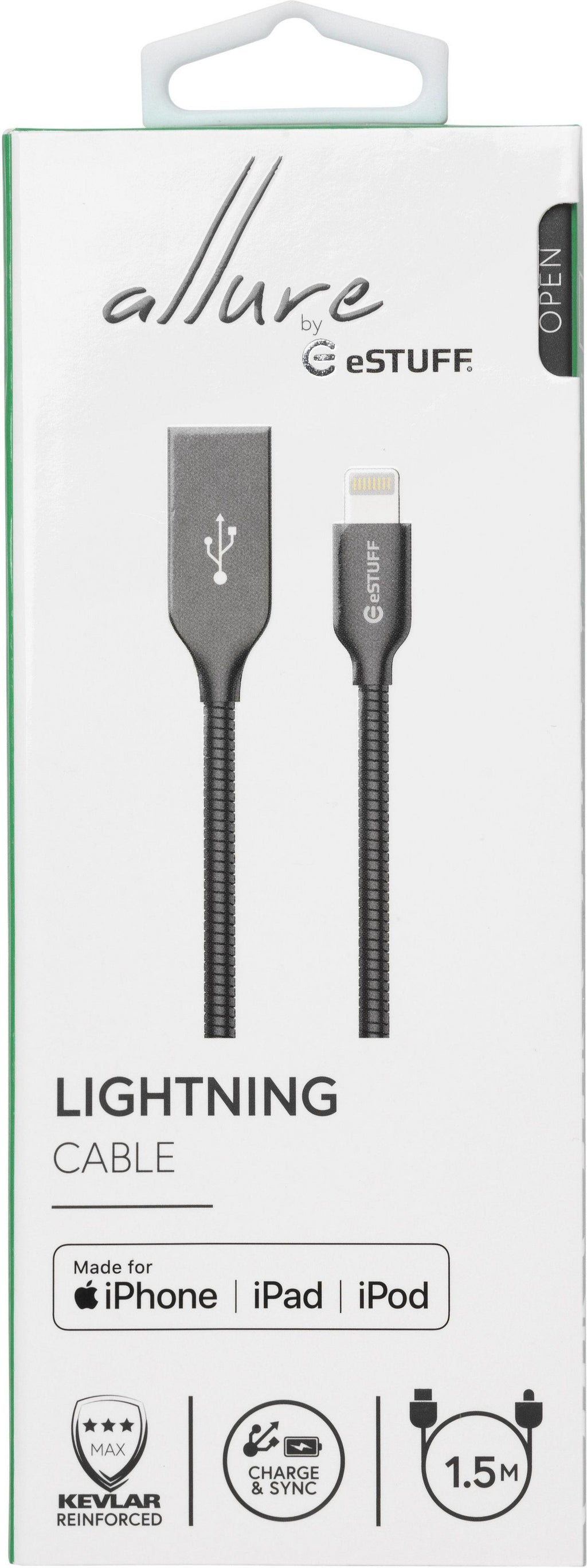 eSTUFF ES601165 cable de conector Lightning 1,5 m Gris (4)