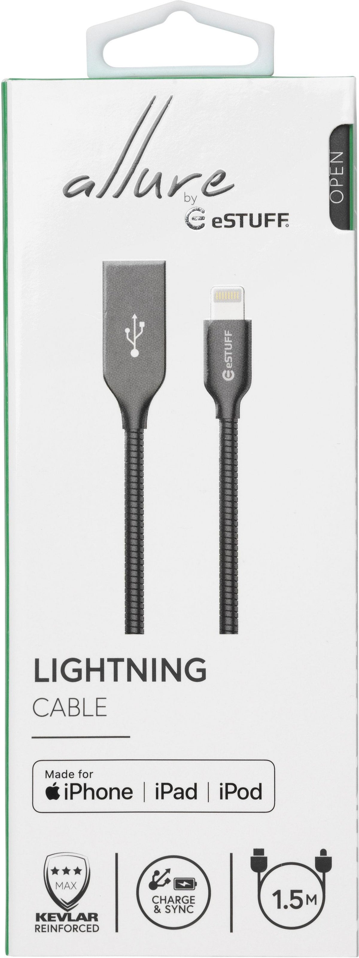 eSTUFF ES601165 cable de conector Lightning 1,5 m Gris (4)