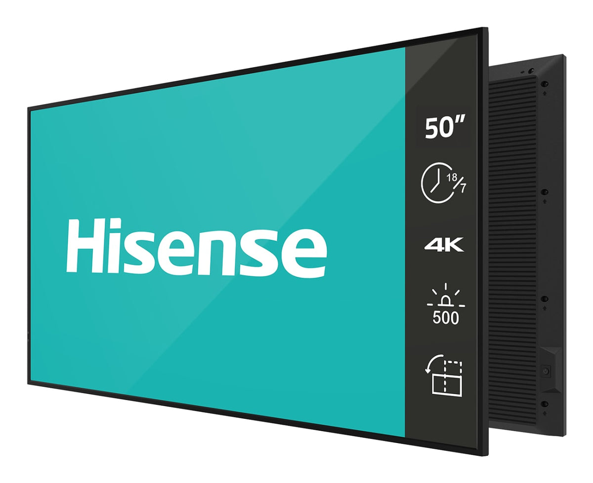Hisense 50DM66E pantalla de señalización Pantalla plana para señalización digital 127 cm (50") LED Wifi 500 cd / m² 4K Ultra HD Negro Procesador incorporado Android 11 24/7