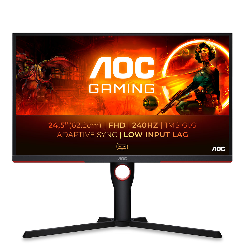 AOC G3 25G3Z/69 pantalla para PC 62,2 cm (24.5") 1920 x 1080 Pixeles Negro, Rojo