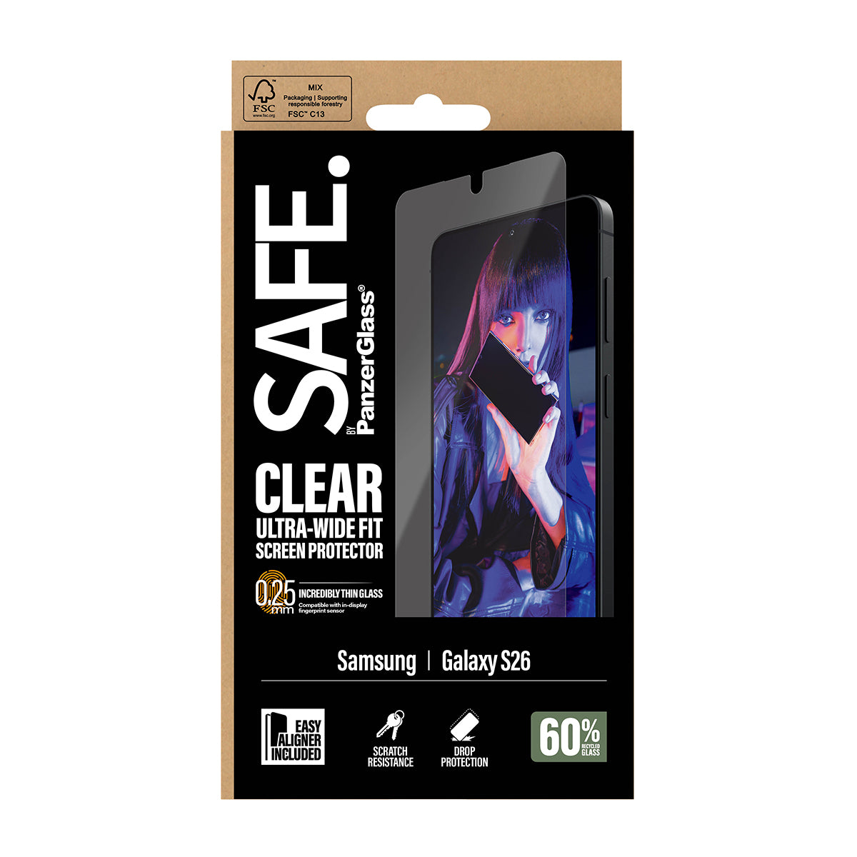 PanzerGlass SAFE. by ® Screen Protector Samsung Galaxy S26 | Ultra-Wide Fit w. EasyAligner Protector de pantalla 1 pieza(s) (3)