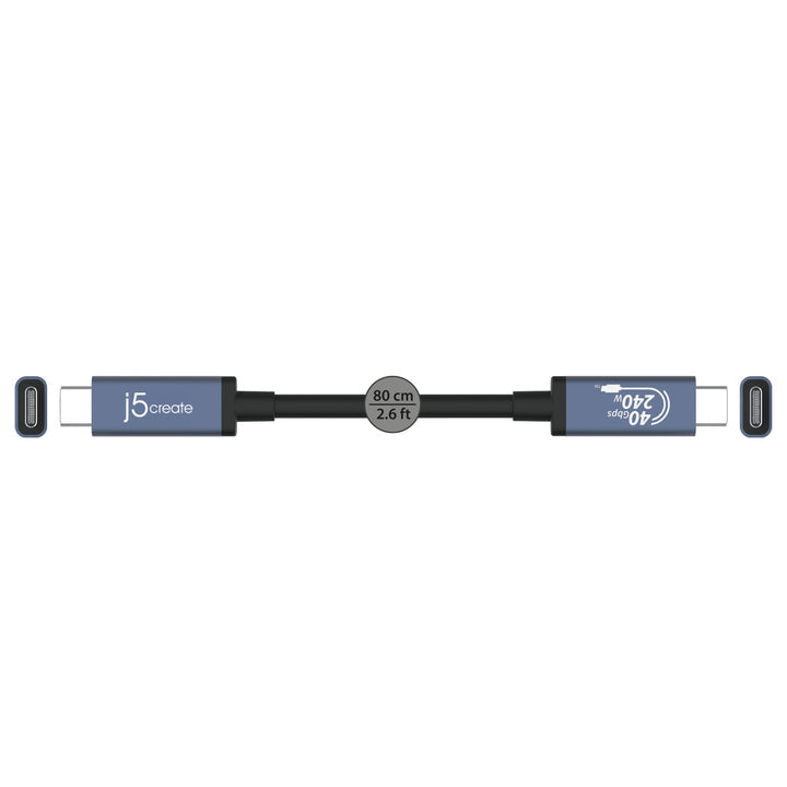 j5create JUC29L08 cable USB 0,8 m USB C 40 Gbit/s Negro, Azul (5)