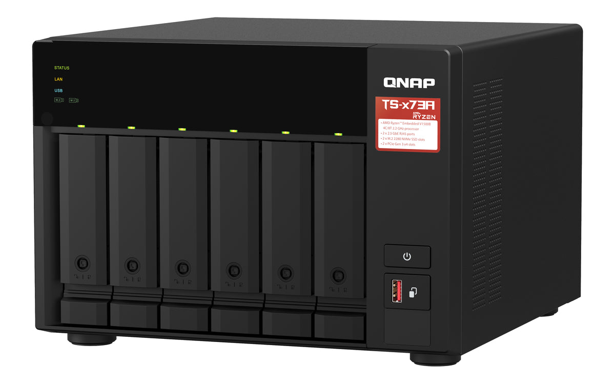 QNAP TS-673A NAS Torre Ryzen Embedded V1500B 8 GB DDR4 0 TB QNAP Turbo System Negro (5)