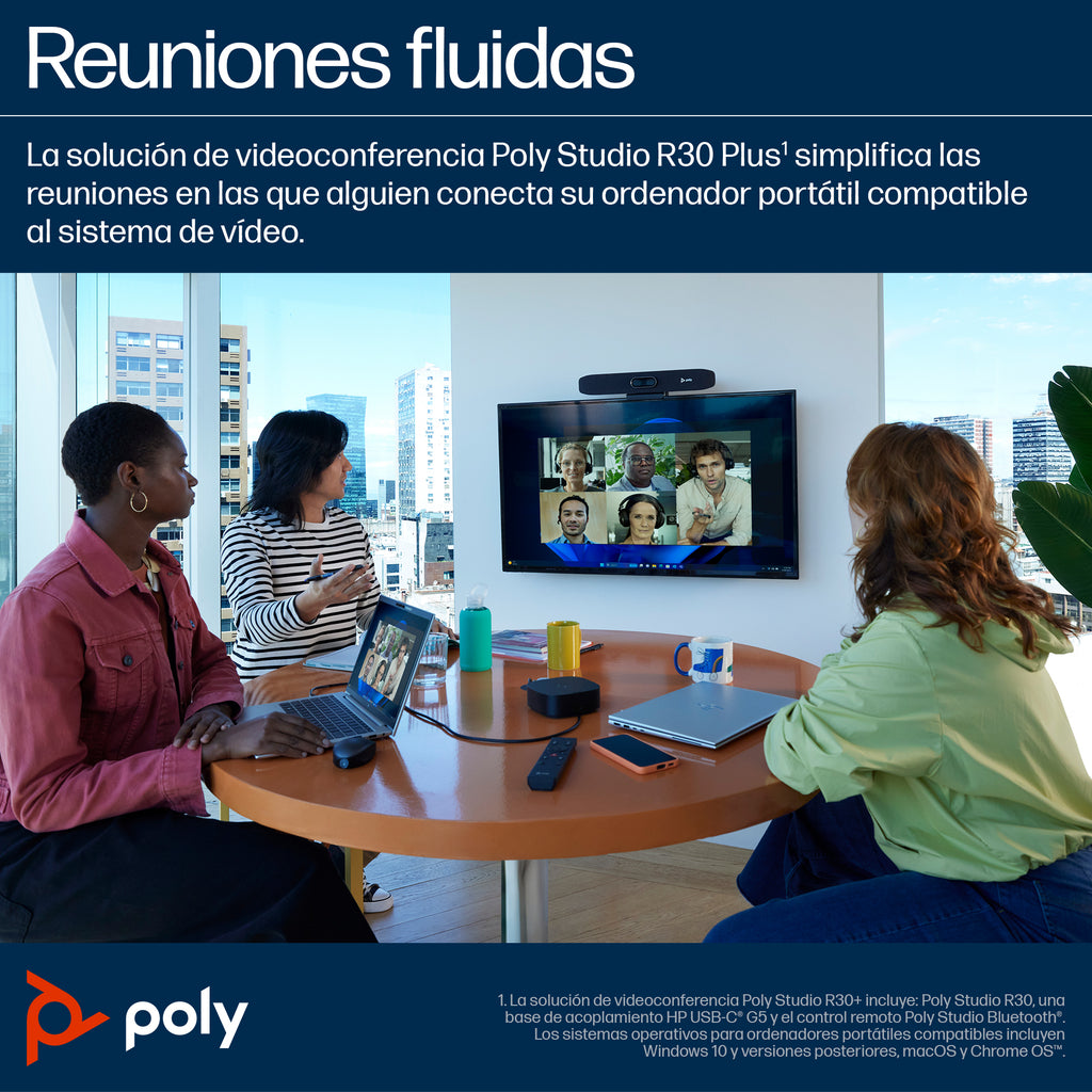 HP Poly Studio R30 USB Video Bar Gris 3840 x 2160 Pixeles (5)