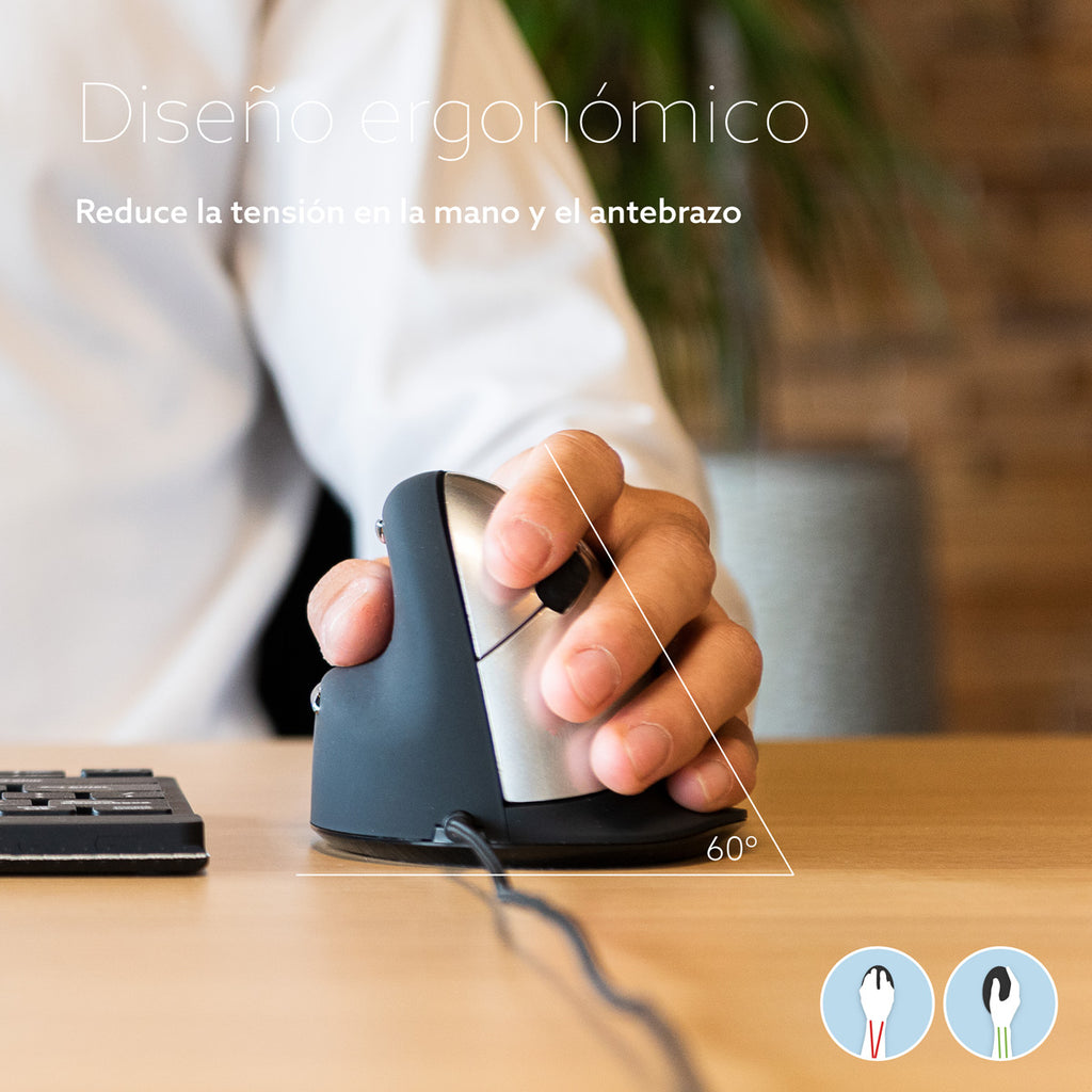 R-Go Tools RGOHELELA ratón Oficina Izquierda USB tipo A Óptico 2400 DPI