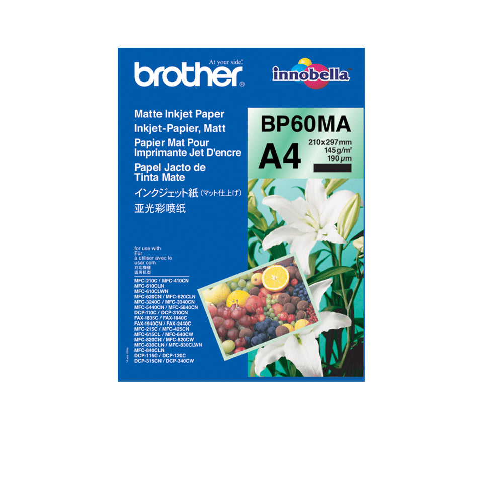 Brother BP-60MA papel para impresora de inyección de tinta A4 (210x297 mm) Mate 25 hojas Blanco (2)