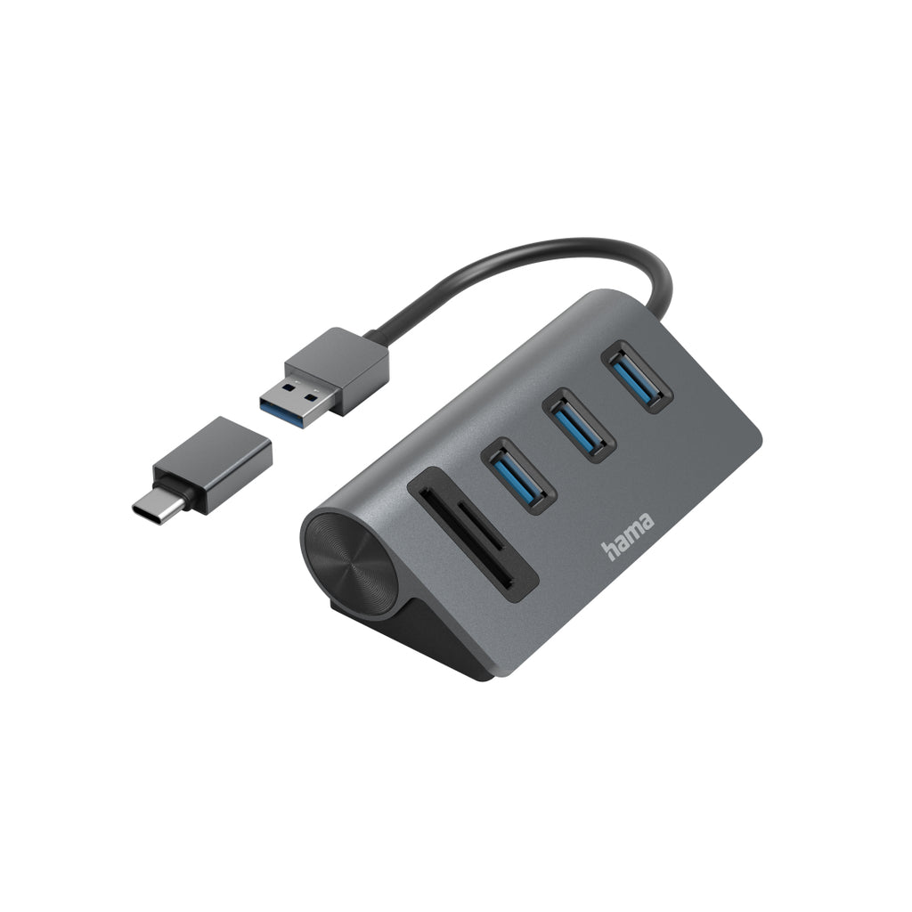 Hama 00200140 base para portátil y replicador de puertos USB 3.2 Gen 1 (3.1 Gen 1) Type-A Antracita, Negro