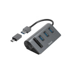 Hama 00200140 base para portátil y replicador de puertos USB 3.2 Gen 1 (3.1 Gen 1) Type-A Antracita, Negro