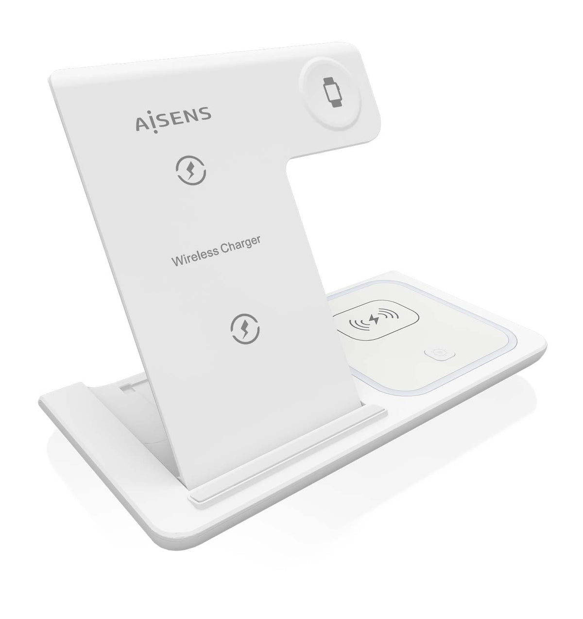 AISENS ASCH-15W3WC044-W cargador de dispositivo móvil Auriculares, Teléfono móvil, Smartphone, Reloj inteligente Cargador inalámbrico Carga rápida Interior (2)