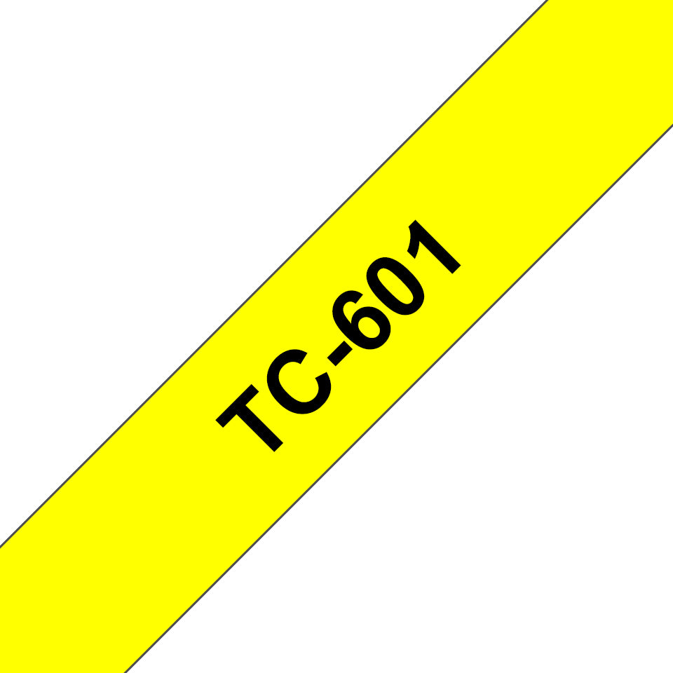Brother TC-601 cinta para impresora de etiquetas Negro sobre amarillo (2)