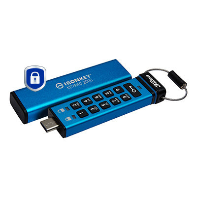 Kingston Technology IronKey Keypad 200 unidad flash USB USB Tipo C 3.2 Gen 1 (3.1 Gen 1) Azul (2)