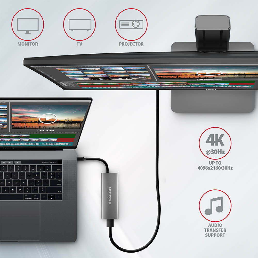 Axagon HMC-5G2 base para portátil y replicador de puertos Alámbrico USB 3.2 Gen 2 (3.1 Gen 2) Type-C Gris (6)