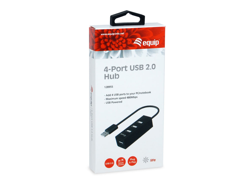 Equip 128955 hub de interfaz USB 2.0 480 Mbit/s Negro (3)