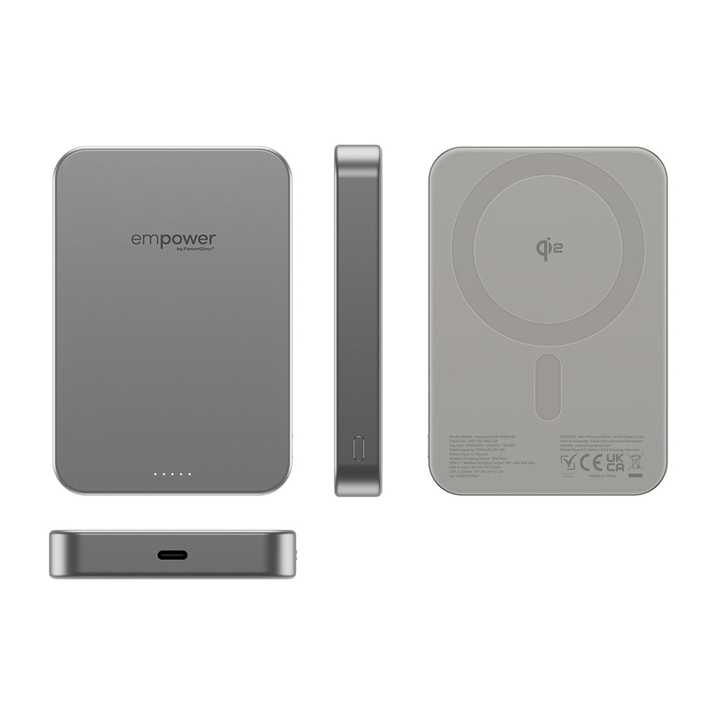 PanzerGlass empower™ by ® empower™ Bank | 10000mAh | Titanium Cargador inalámbrico Titanio (5)