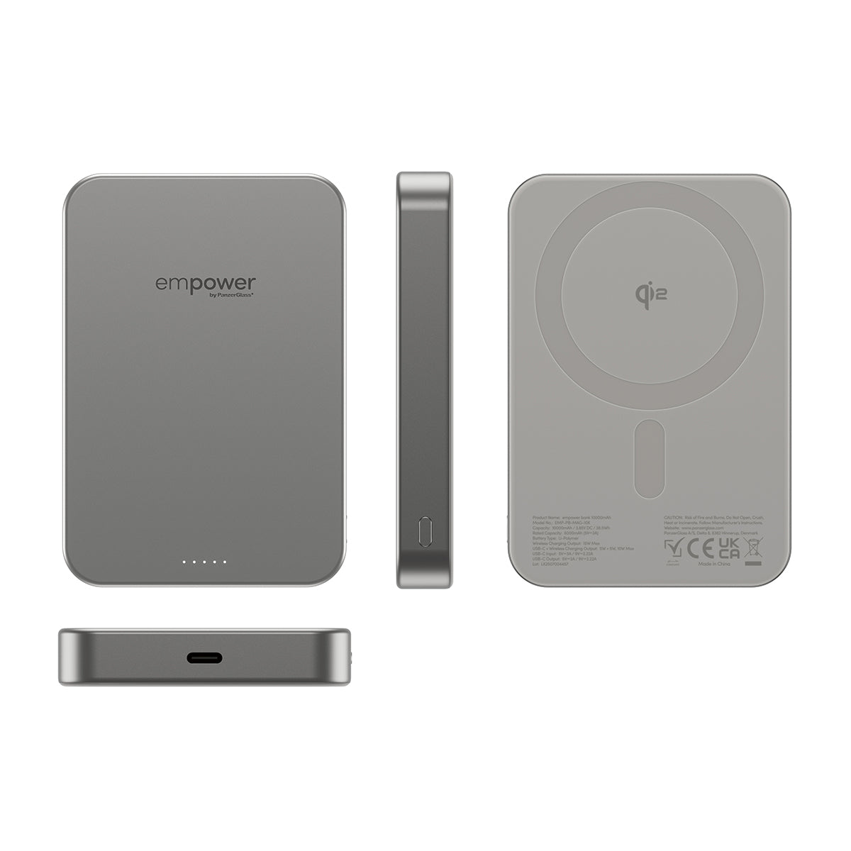 PanzerGlass empower™ by ® empower™ Bank | 10000mAh | Titanium Cargador inalámbrico Titanio (5)