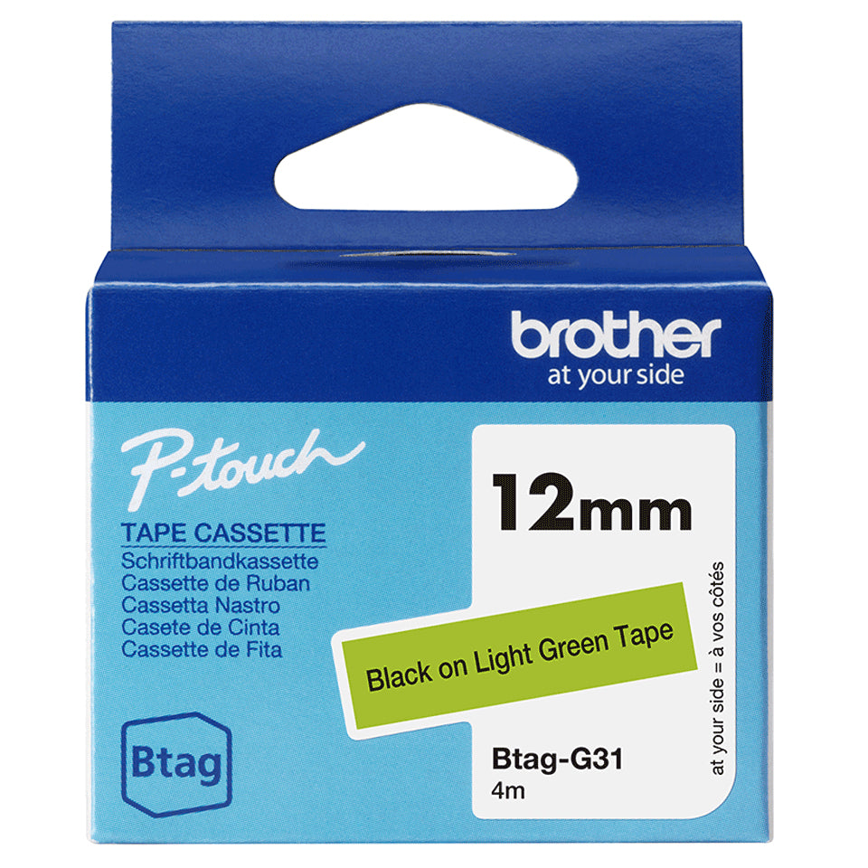 Brother BTAG-G31 cinta para impresora de etiquetas Negro sobre verde (2)