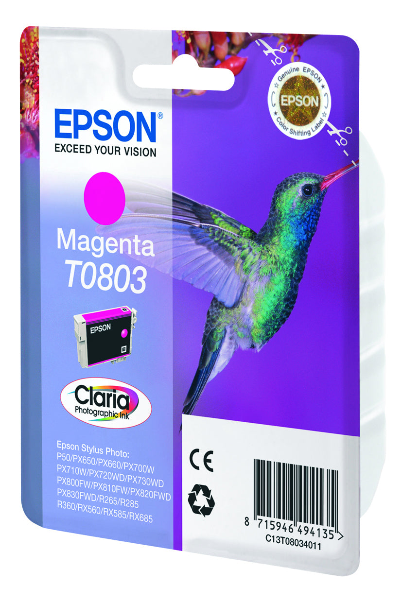 Epson Hummingbird T0803 cartucho de tinta 1 pieza(s) Original Rendimiento estándar (9)