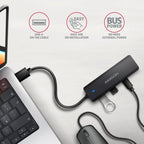 Axagon HUE-C2A hub de interfaz USB 3.2 Gen 1 (3.1 Gen 1) Type-A 5000 Mbit/s Negro (4)