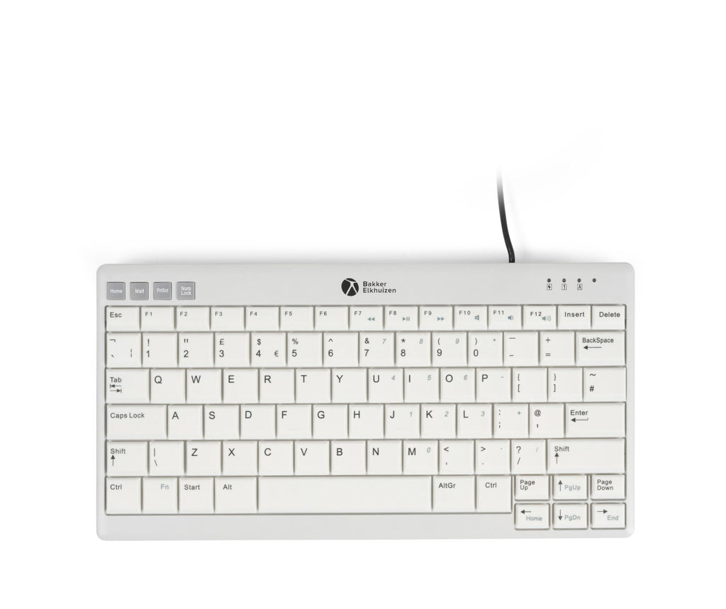 BakkerElkhuizen UltraBoard 950 V2 teclado Oficina USB QWERTY Inglés del Reino Unido Gris Oscuro, Gris claro