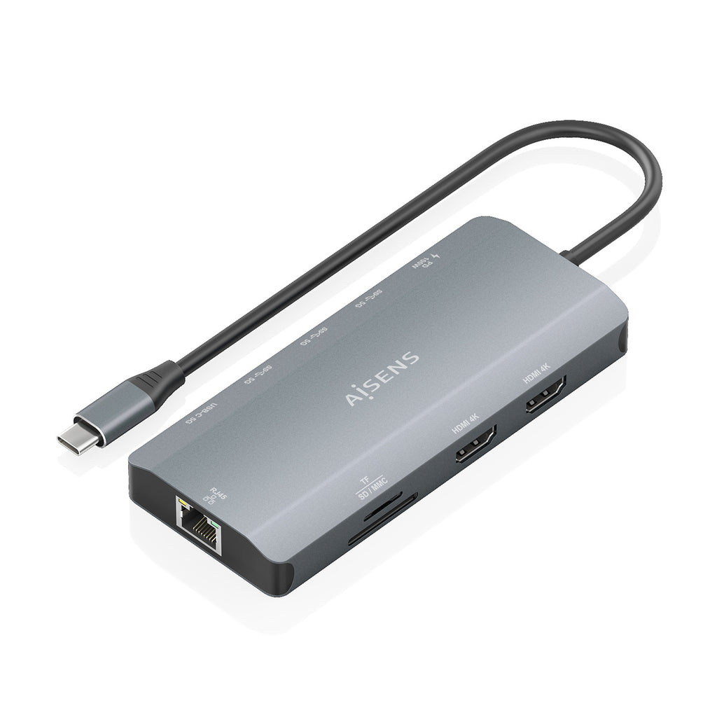 AISENS ASUC-10P052-GR base para portátil y replicador de puertos Alámbrico USB 3.2 Gen 1 (3.1 Gen 1) Type-C (2)