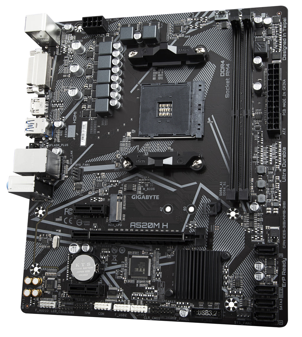 GIGABYTE A520M H placa base AMD A520 Zócalo AM4 micro ATX (5)