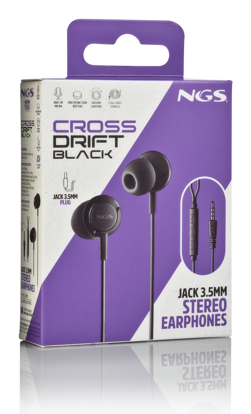 NGS CROSS DRIFT BLACK Auriculares Alámbrico Dentro de oído Llamadas/Música Negro (8)