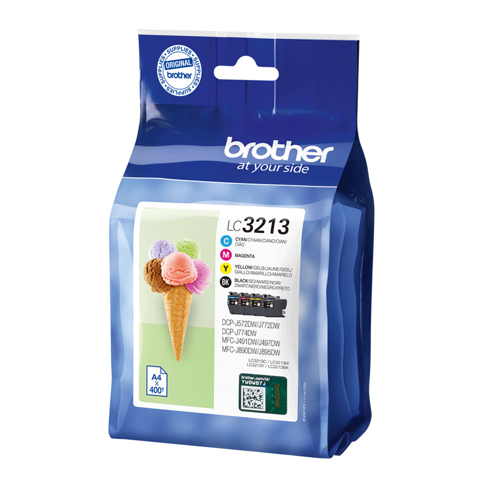 Brother LC3213VAL cartucho de tinta 4 pieza(s) Original Alto rendimiento (XL) Negro, Cian, Magenta, Amarillo (3)