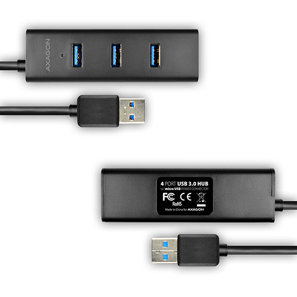Axagon HUE-S2B hub de interfaz USB 3.2 Gen 1 (3.1 Gen 1) Type-A 5000 Mbit/s Negro (3)