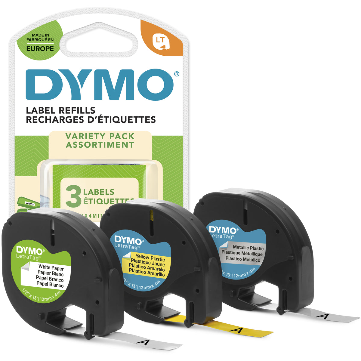 DYMO LetraTag assorted 3 pack cinta para impresora de etiquetas