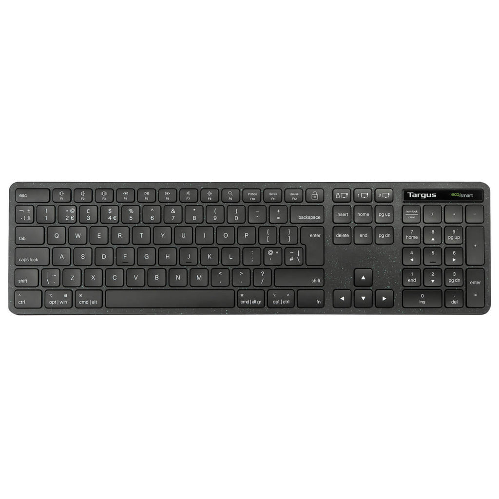 Targus EcoSmart AKB873UK teclado Universal RF Wireless + Bluetooth QWERTY Inglés del Reino Unido Negro