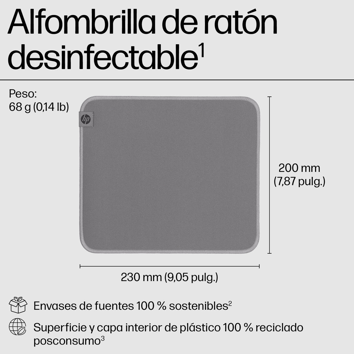 HP 105 Sanitizable Mouse Pad Gris (4)