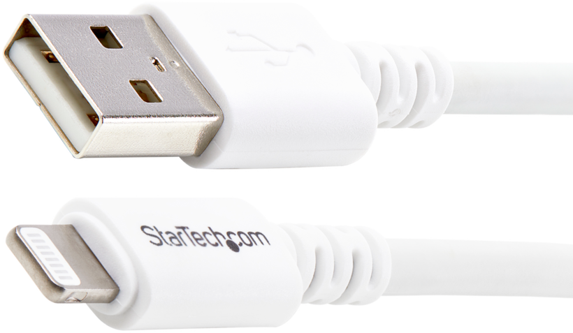 Startech USBLT3MW - Blanco, Cable Lightning, Lightning macho a USB macho, 3 m