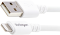 Startech USBLT3MW - Blanco, Cable Lightning, Lightning macho a USB macho, 3 m