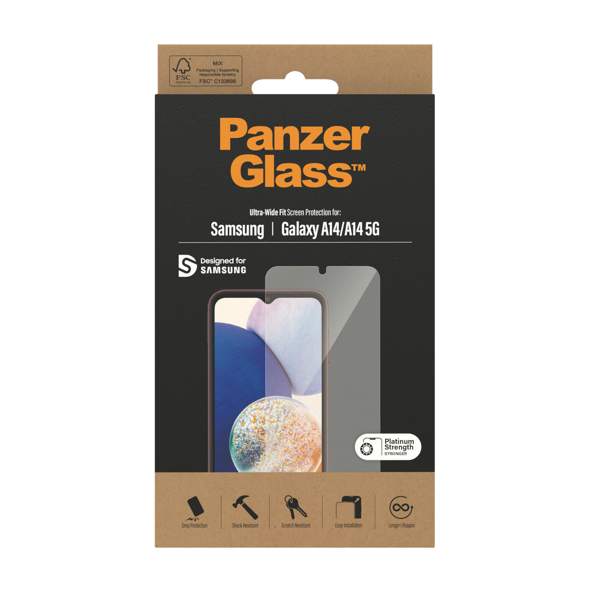 PanzerGlass ® Screen Protector Samsung Galaxy A14 | A14 5G | Ultra-Wide Fit Protector de pantalla 1 pieza(s) (3)