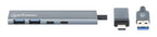 Manhattan 181075 base para portátil y replicador de puertos Alámbrico USB 3.2 Gen 1 (3.1 Gen 1) Type-A + Type-C Gris (4)