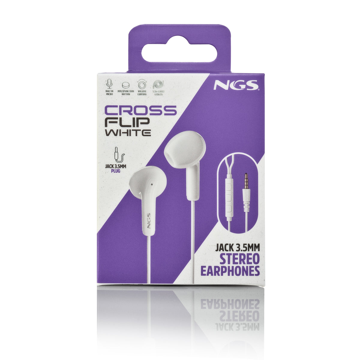 NGS CROSS FLIP Auriculares Alámbrico Dentro de oído Llamadas/Música Blanco (8)
