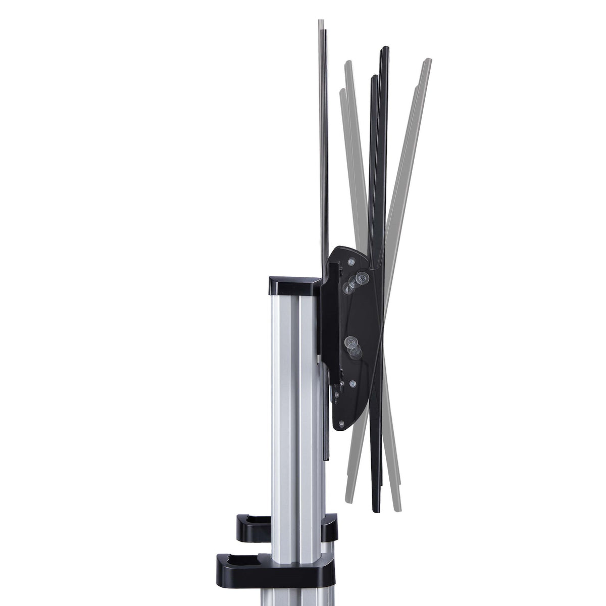 StarTech.com 1110C-MOBILE-TV-CART soporte para TV 2,54 m (100") Negro, Plata (6)