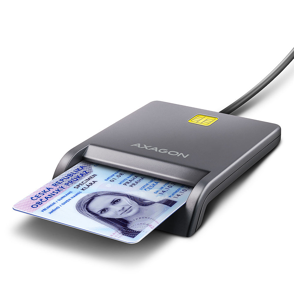 Axagon CRE-SM3T USB Smart card Flat lector de tarjeta inteligente Interior USB 2.0 Negro