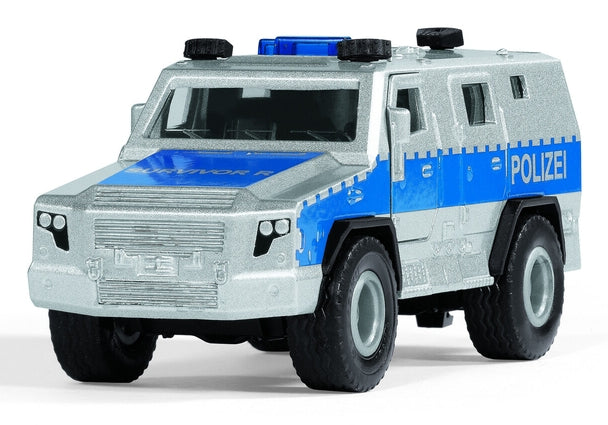 Siku Rheinmetall MAN Survivor R Modelo a escala de furgón policial Previamente