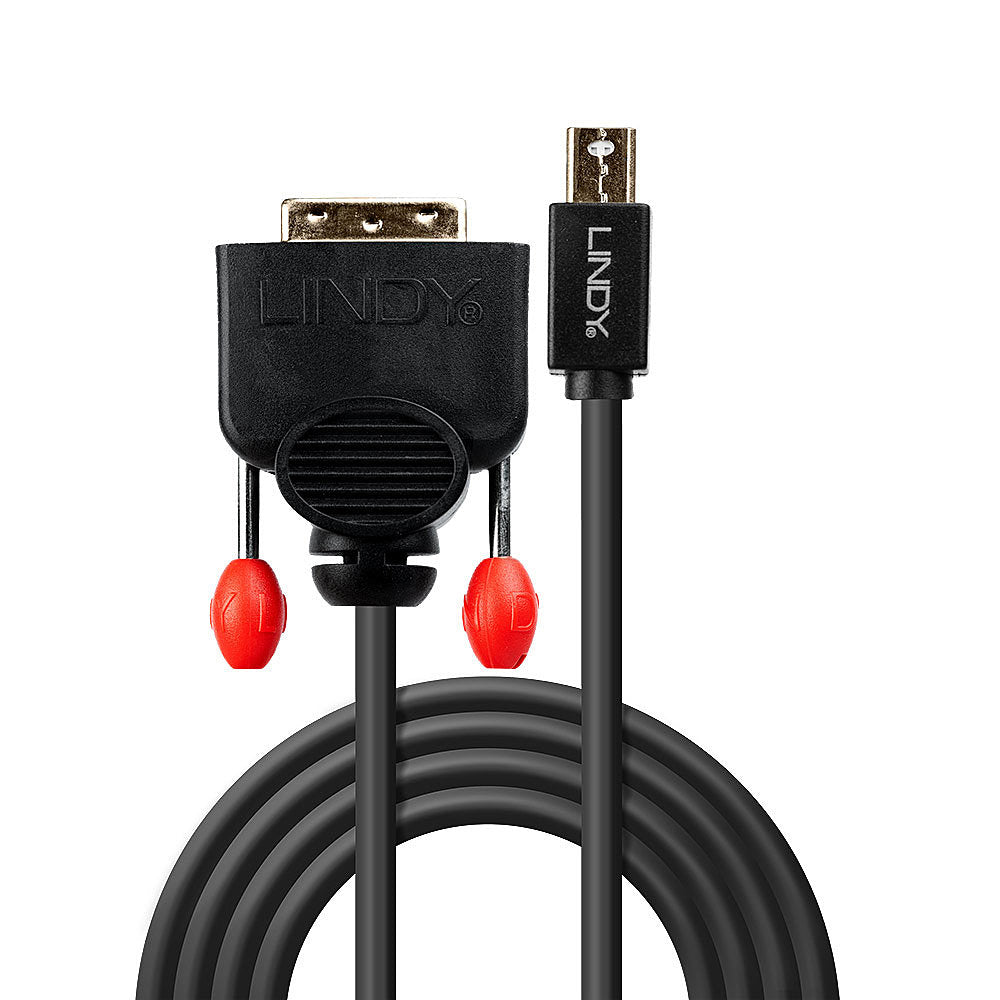 Lindy 41953 adaptador de cable de vídeo 3 m Mini DisplayPort DVI-D Negro (3)
