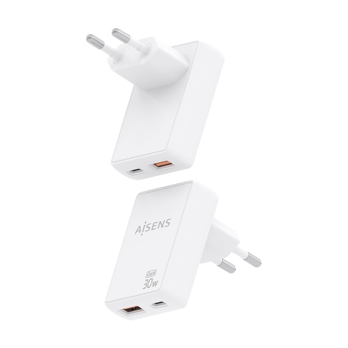 AISENS ASCH-30W2P074-W cargador de dispositivo móvil Cámara digital, Teléfono móvil, Portátil, Smartphone, Tableta, Universal Corriente alterna Carga rápida Interior (4)